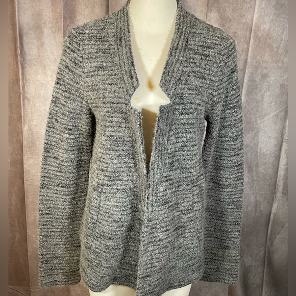 LOU & GRAY Women’s Gray Boucle Open Wool Blend Jacket - Size Small - Picture 2 of 11